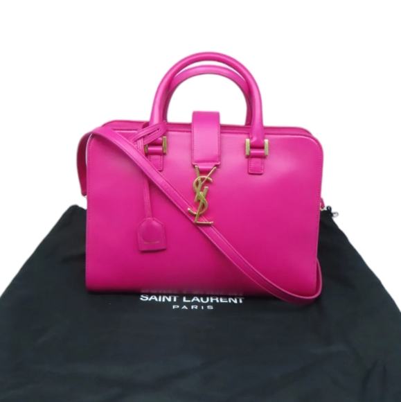 ✨️💎Giftable. Authentic YSL Yves Saint Laurent Baby cabas Hot Pink Crossbody bag - Picture 6 of 14